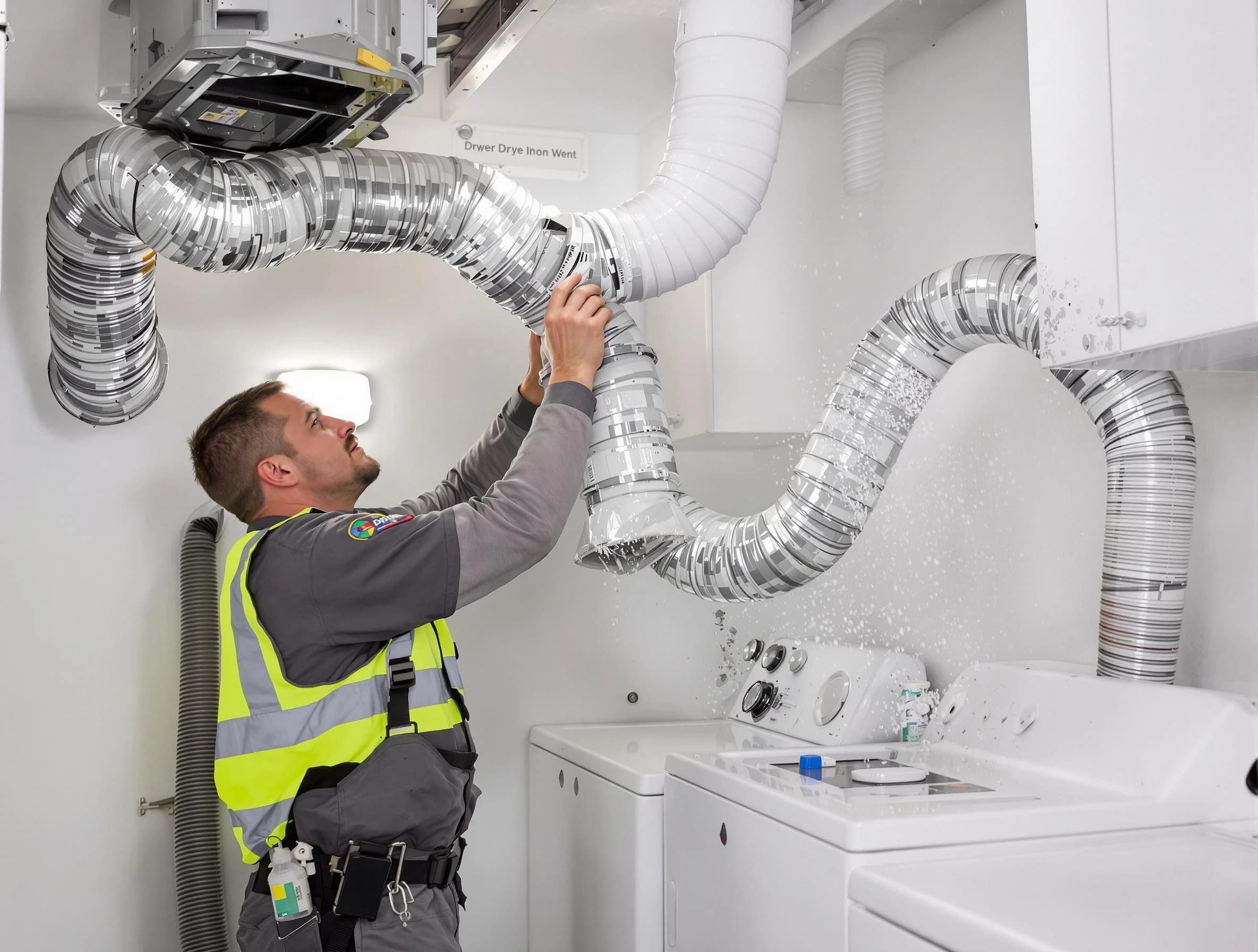 Fountain Hills Dryer Vent Cleaning technician performing detailed dryer exhaust vent cleaning at a home in Fountain Hills