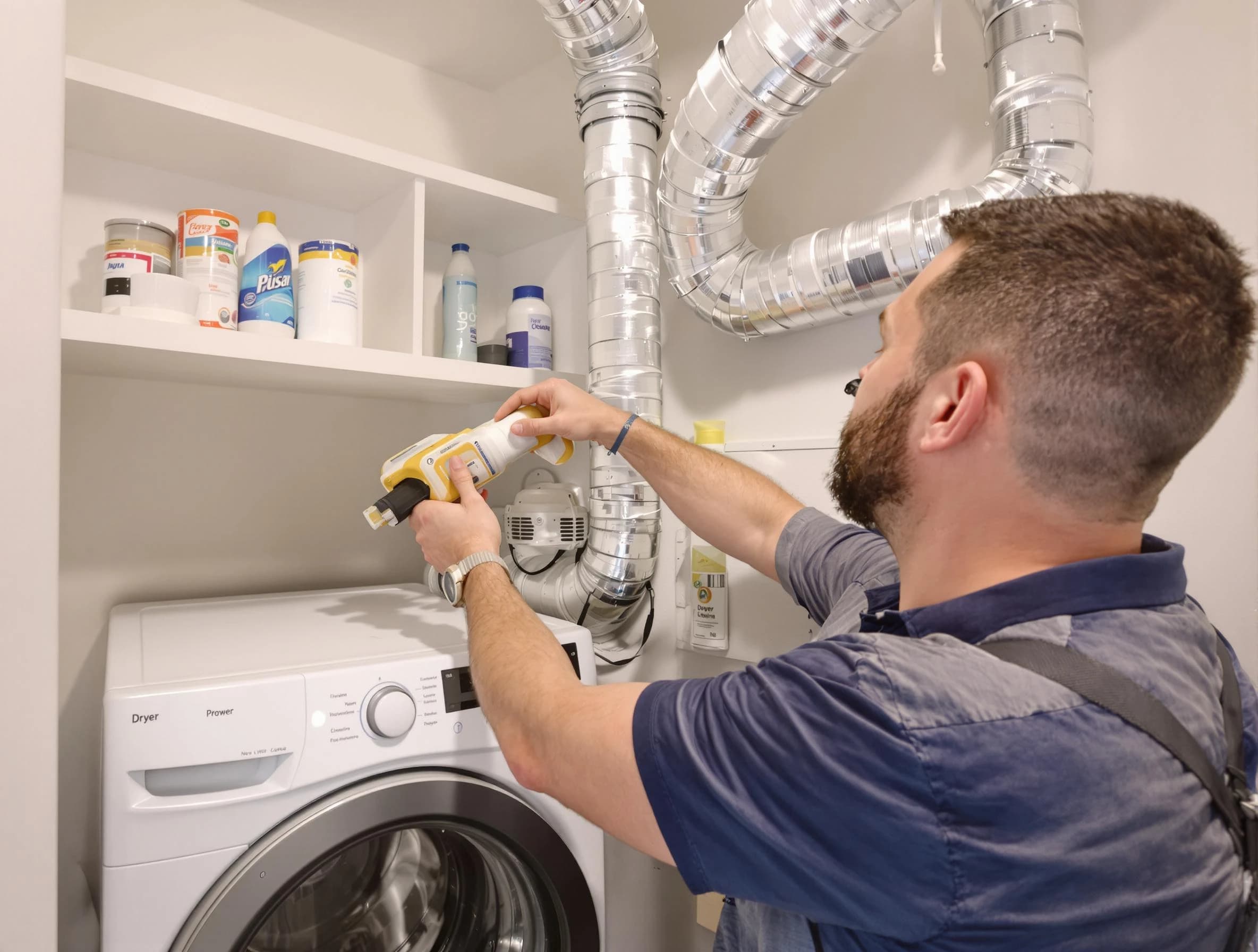 Fountain Hills Dryer Vent Cleaning technician performing dryer vent cleaning at a home in Fountain Hills