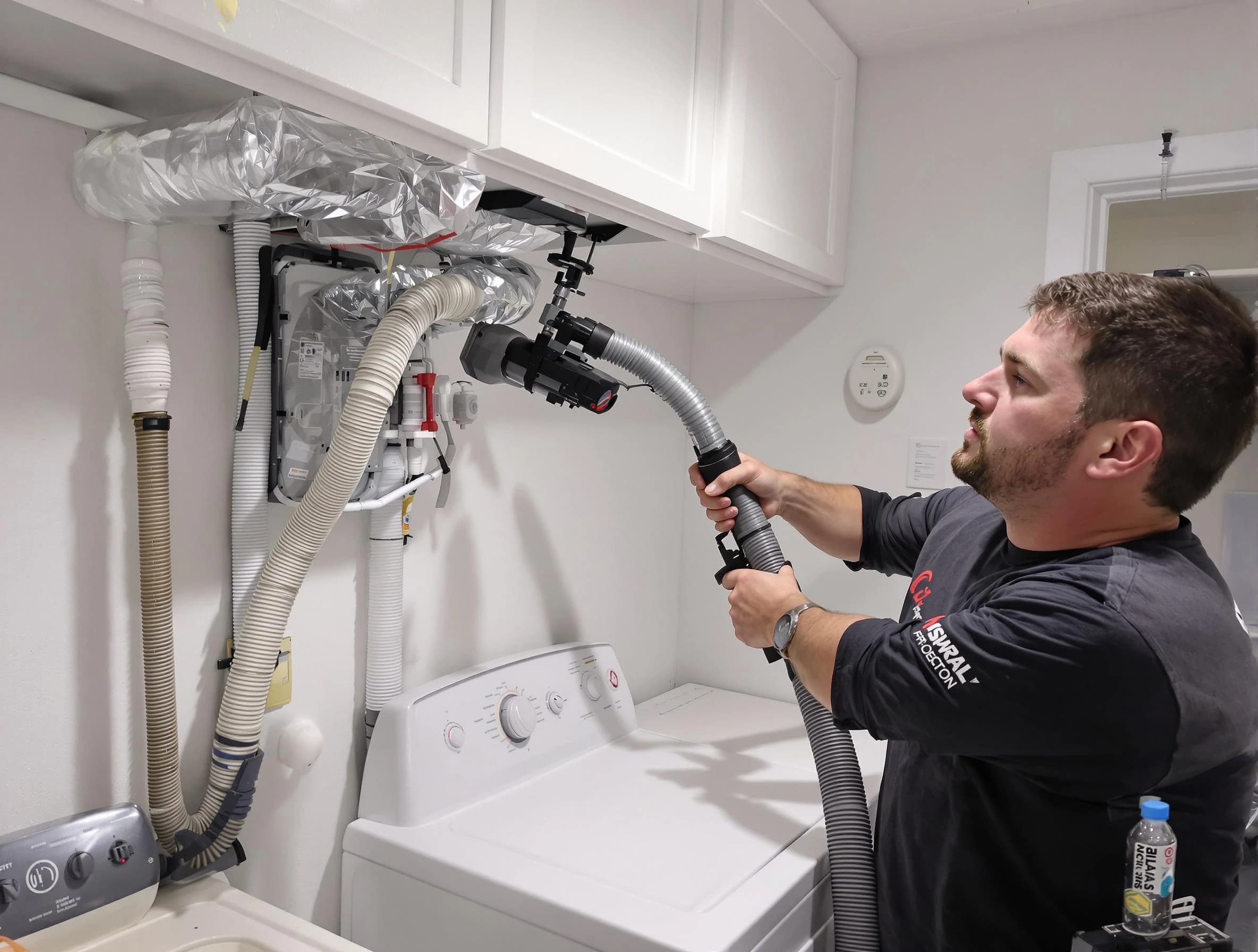 Fountain Hills Dryer Vent Cleaning certified technician performing safety-focused gas dryer vent cleaning in Fountain Hills