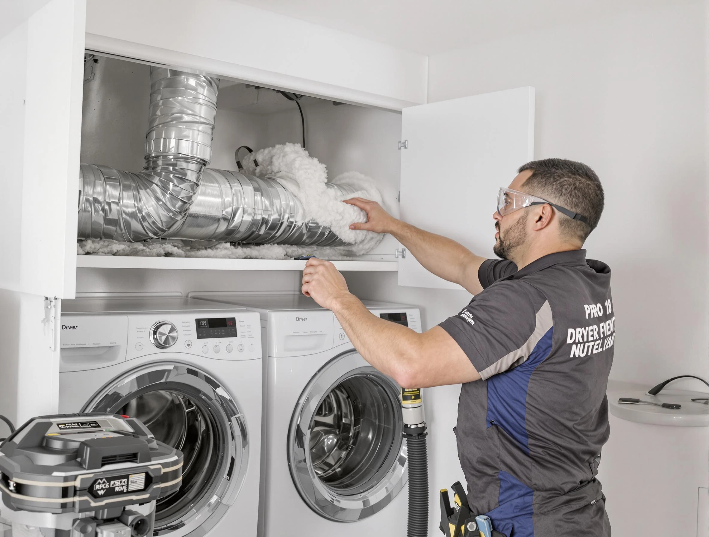 Fountain Hills Dryer Vent Cleaning certified technician performing specialized gas dryer vent cleaning in Fountain Hills